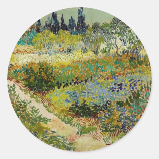 Garten in Arles | Vincent van Gogh Runder Aufkleber (Vorderseite)