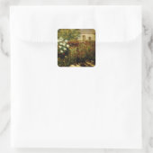 Garten in Giverny Quadratischer Aufkleber (Tasche)