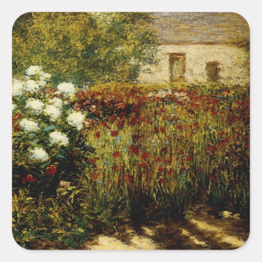 Garten in Giverny Quadratischer Aufkleber (Vorderseite)