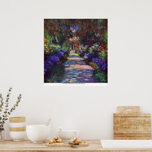 Garten in Giverny von Claude Monet Poster (Küche)