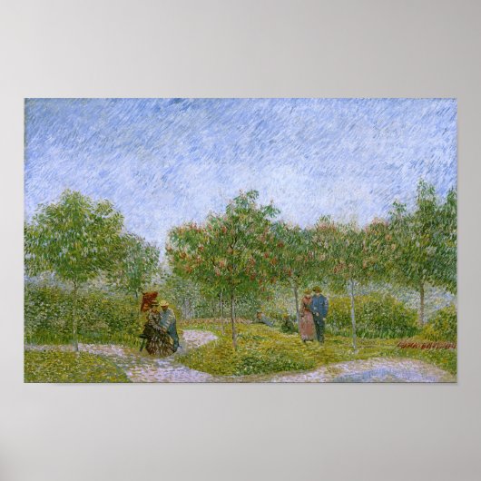 Garten in Montmartre mit Liebe, Vincent van Gogh Poster (Vorne)