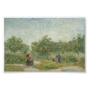 Garten in Montmartre mit Liebhabern Fotodruck
