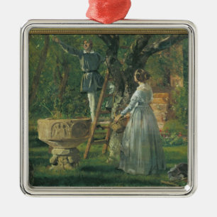 Garten in Ringsted mit alten Baptismal Ornament Aus Metall
