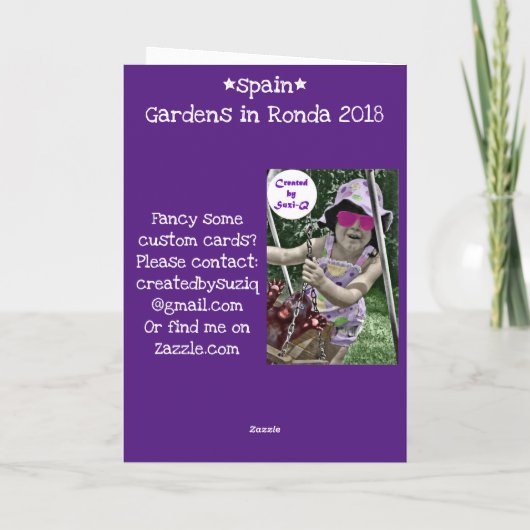 Garten in Ronda Karte (Rückseite)