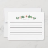 Garten in Weiß | Rezept Card (Rückseite)