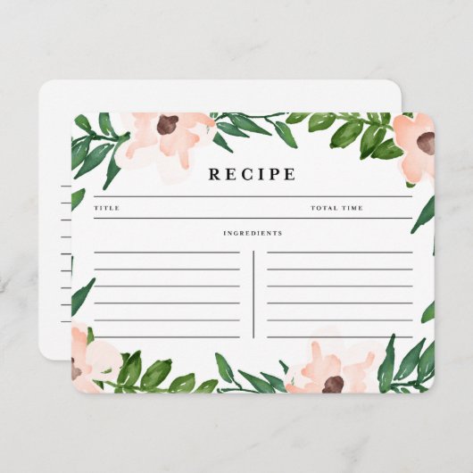 Garten in Weiß | Rezept Card (Vorne/Hinten)