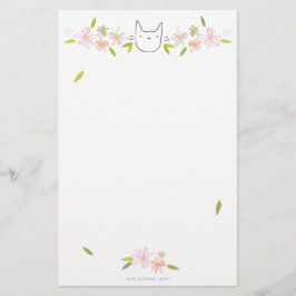 Garten-Katze in den Chrysanthemen Briefpapier