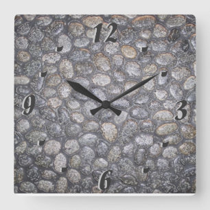 Garten-Kiesel Quadratische Wanduhr