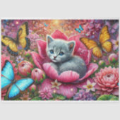 Garten-Kitty-Launen-Decoupage  Seidenpapier (Vorderseite)