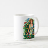 Garten Königin | Florale Gärtnerin Ästhetik Kaffeetasse (VorderseiteRechts)