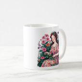 Garten Königin | Florale Gärtnerin Ästhetik Kaffeetasse (VorderseiteRechts)
