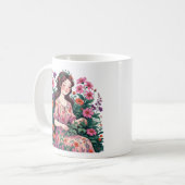 Garten Königin | Florale Gärtnerin Ästhetik Kaffeetasse (Vorderseite Links)