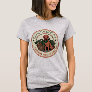 Garten Kumpel Golden Retriever Benutzerdefiniertes T-Shirt