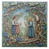 Garten - Kunsthandwerk Keramik Tile Fliese (Vorderseite)