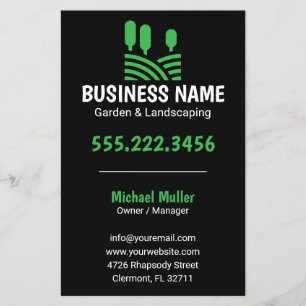 Garten Landschaftsbau Grüne Bäume Rasenpflege Gart Flyer