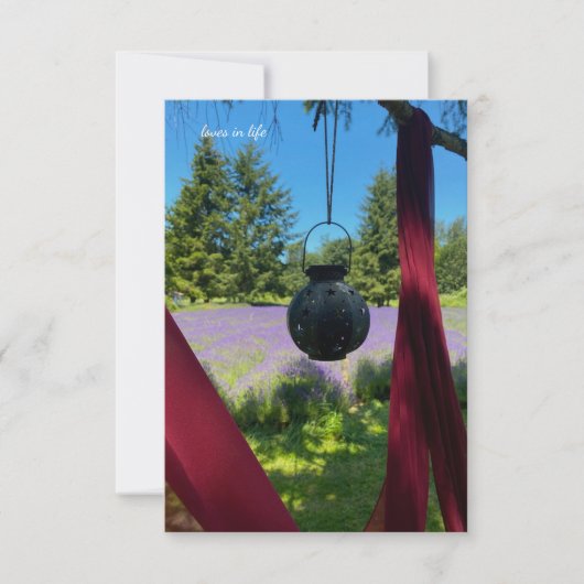 Garten Lantern & Lavendel Field Mitteilungskarte (Vorderseite)