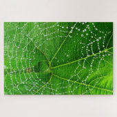 Garten Leaf Spider Web mit Tauben Drops Foto Desig Puzzle (Horizontal)