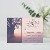 Garten Lichter Baum rustikale Hochzeit RSVP Karte (Stehend Vorderseite)