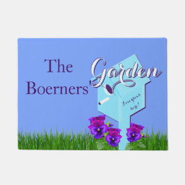 Garten "Liebe wächst hier!" Birdhouse-Stiefmütterc Fußmatte