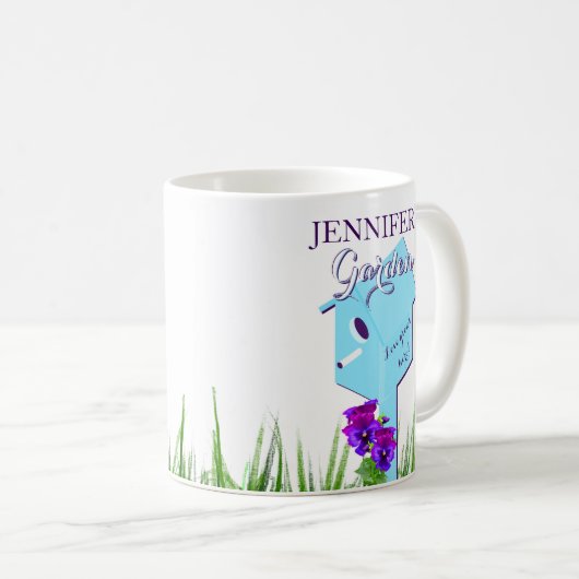 Garten "Liebe wächst hier!" Birdhouse-Stiefmütterc Kaffeetasse (VorderseiteRechts)