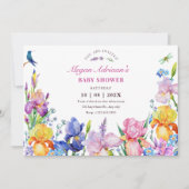 Garten Lila Blume Blüte Babydusche Einladung (Vorderseite)