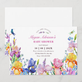 Garten Lila Blume Blüte Babydusche Einladung