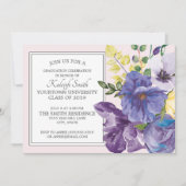 Garten Lila Gelb Rosa Blumengrau Party Einladung (Vorderseite)