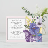 Garten Lila Gelb Rosa Blumengrau Party Einladung (Stehend Vorderseite)