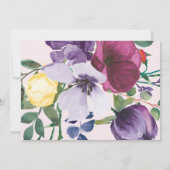 Garten Lila Gelb Rosa Blumengrau Party Einladung (Rückseite)