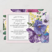 Garten Lila Gelb Rosa Blumengrau Party Einladung (Vorne/Hinten)