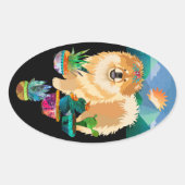 GARTEN MACHEN MICH LÄCHELN große ovale Aufkleber (Vorderseite)