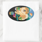 GARTEN MACHEN MICH LÄCHELN große ovale Aufkleber (Tasche)