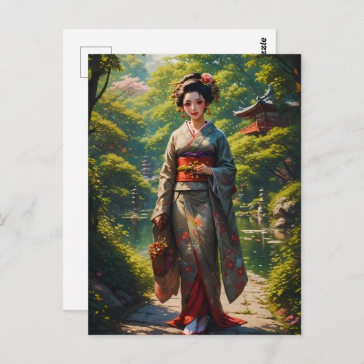 Garten-Maiden Postkarte (Vorne/Hinten)