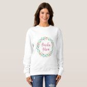Garten-Mama Blumiger Kranz Farbiger Sweatshirt (Vorne ganz)