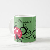 Garten Marienkäfer Botanisch Kaffeetasse (Vorderseite Links)