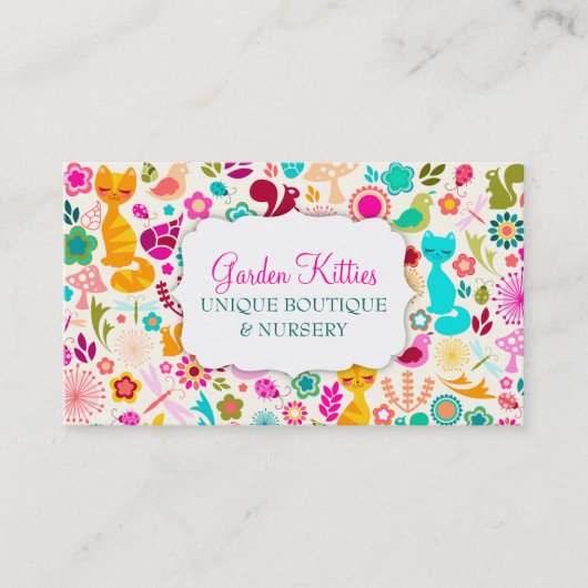 Garten-Miezekatze Visitenkarte (Vorderseite)