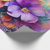 Garten mit Aquarellblüten Geschenkpapier (Ecke)