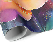 Garten mit Aquarellblüten Geschenkpapier (Rolleneckpunkt)