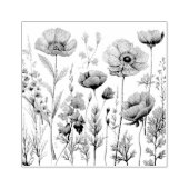 Garten mit Blume im Retro-Stil Gummistempel (Prägung)