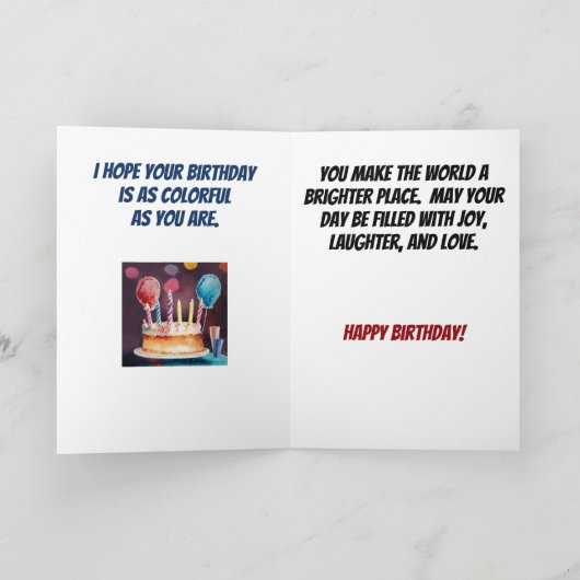 Garten mit Blume und Regenbogenfarben Karte (Innenseite)