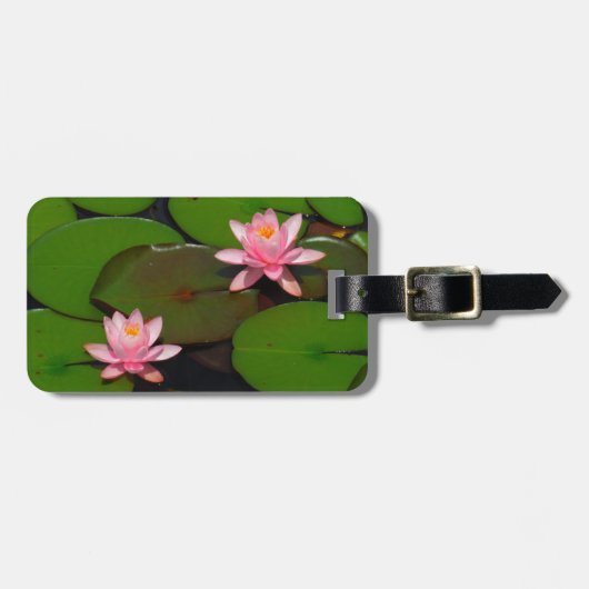 Garten mit Blütenblumen, Rosa Lotus, Gepäckanhänger (Vorderseite horizontal)