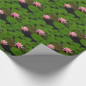 Garten mit Blütenblumen, Rosa Lotus, Geschenkpapier (Ecke)