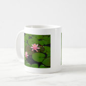 Garten mit Blütenblumen, Rosa Lotus, Kaffeetasse (Vorderseite Links)