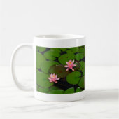 Garten mit Blütenblumen, Rosa Lotus, Kaffeetasse (Links)