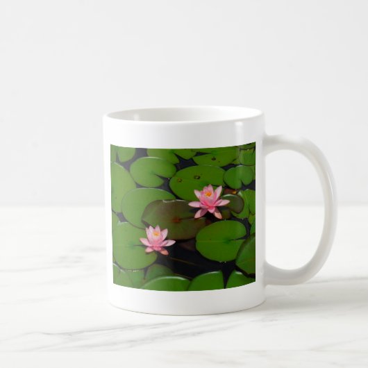 Garten mit Blütenblumen, Rosa Lotus, Kaffeetasse (Rechts)