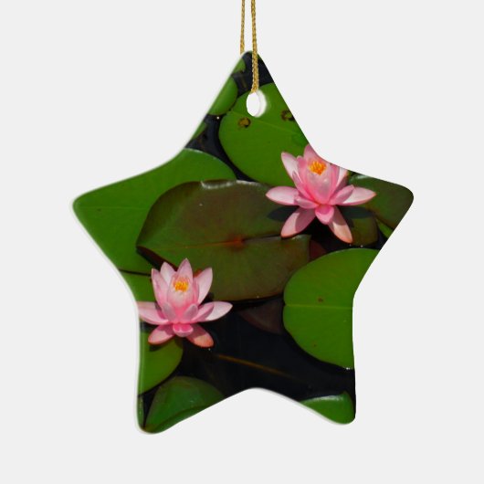 Garten mit Blütenblumen, Rosa Lotus, Keramik Ornament (Rechts)