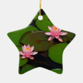 Garten mit Blütenblumen, Rosa Lotus, Keramik Ornament (Vorne)