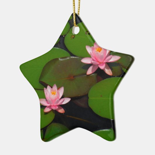 Garten mit Blütenblumen, Rosa Lotus, Keramik Ornament (Links)