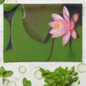 Garten mit Blütenblumen, Rosa Lotus, Küchentuch (Gefaltet)