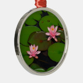 Garten mit Blütenblumen, Rosa Lotus, Ornament Aus Metall (Rechts)